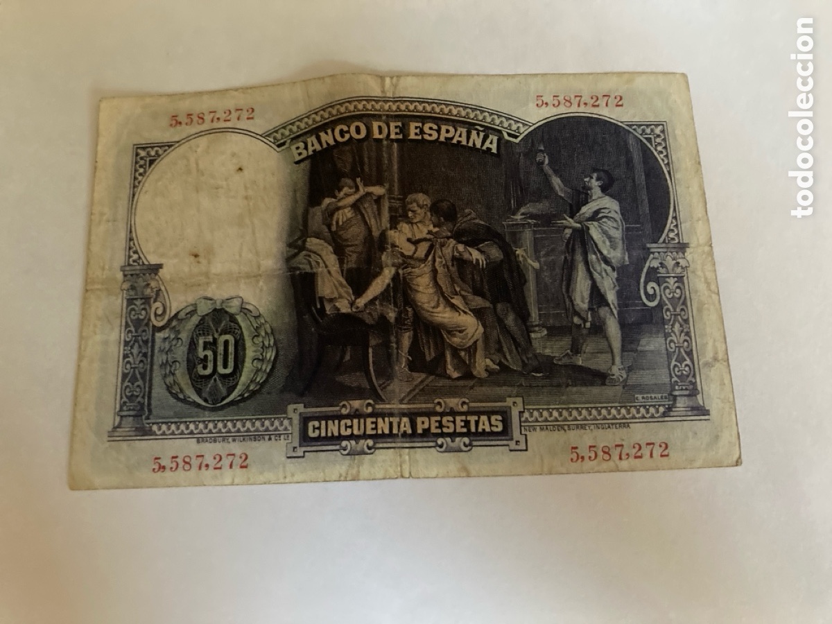 Billetes espa&ntilde;oles: billete 50 Pts a&ntilde;o 1931 - Foto 2