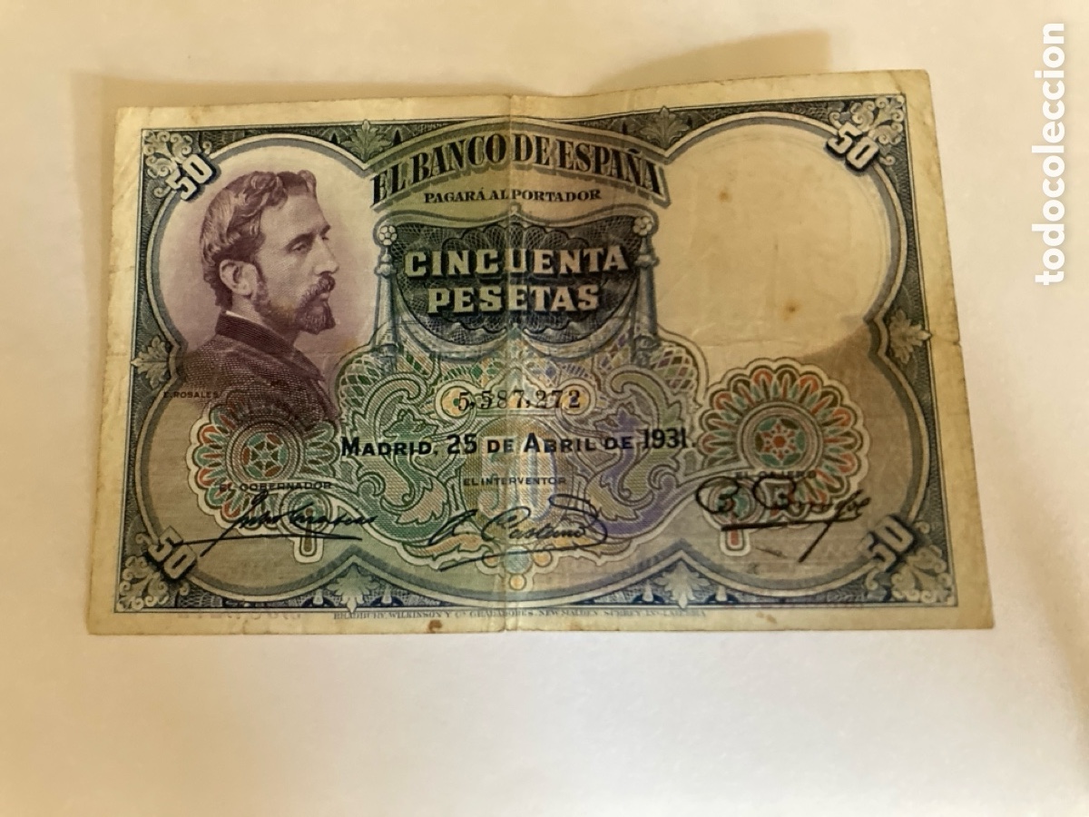 Billetes espa&ntilde;oles: billete 50 Pts a&ntilde;o 1931