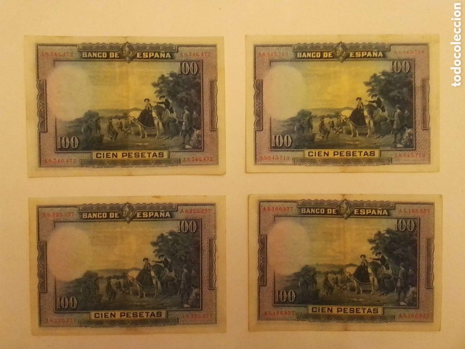 Billetes espa&ntilde;oles: 4 Billetes de 100 Ptas, A&ntilde;o 1928 - Foto 2