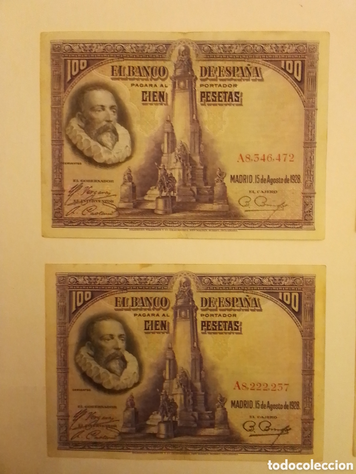 Billetes espa&ntilde;oles: 4 Billetes de 100 Ptas, A&ntilde;o 1928 - Foto 3