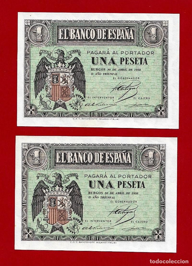 Billetes espa&ntilde;oles: SPAIN P-108a 1x 1 PESETA ABRIL 1938 SC PLANCHA SIN CIRCULAR UNC SERIE C