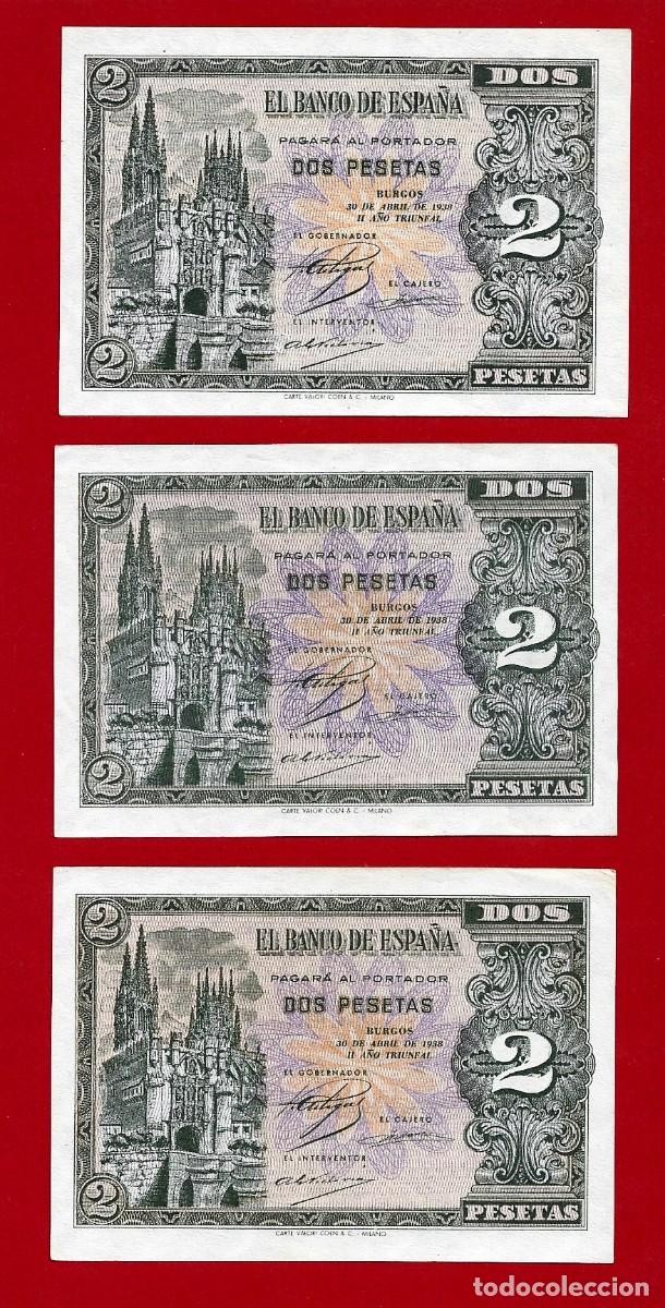 Billetes espa&ntilde;oles: SPAIN P109 1x 2 PESETAS 1938 REPUBLICA SIN CIRCULAR SC UNC SERIES C Y L