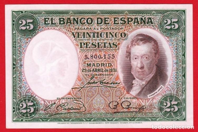Billetes espa&ntilde;oles: 25 Pesetas, 1931 ''Vicente lopez'' SC