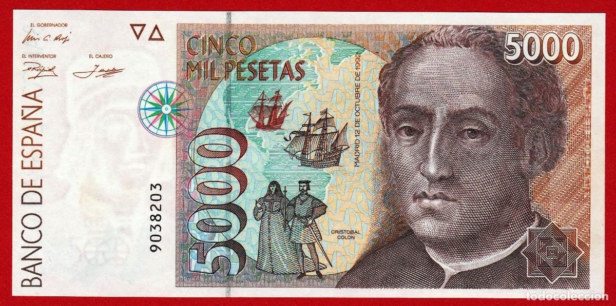 Billetes espa&ntilde;oles: 5000 Pesetas, 1992, Sin Serie, SC