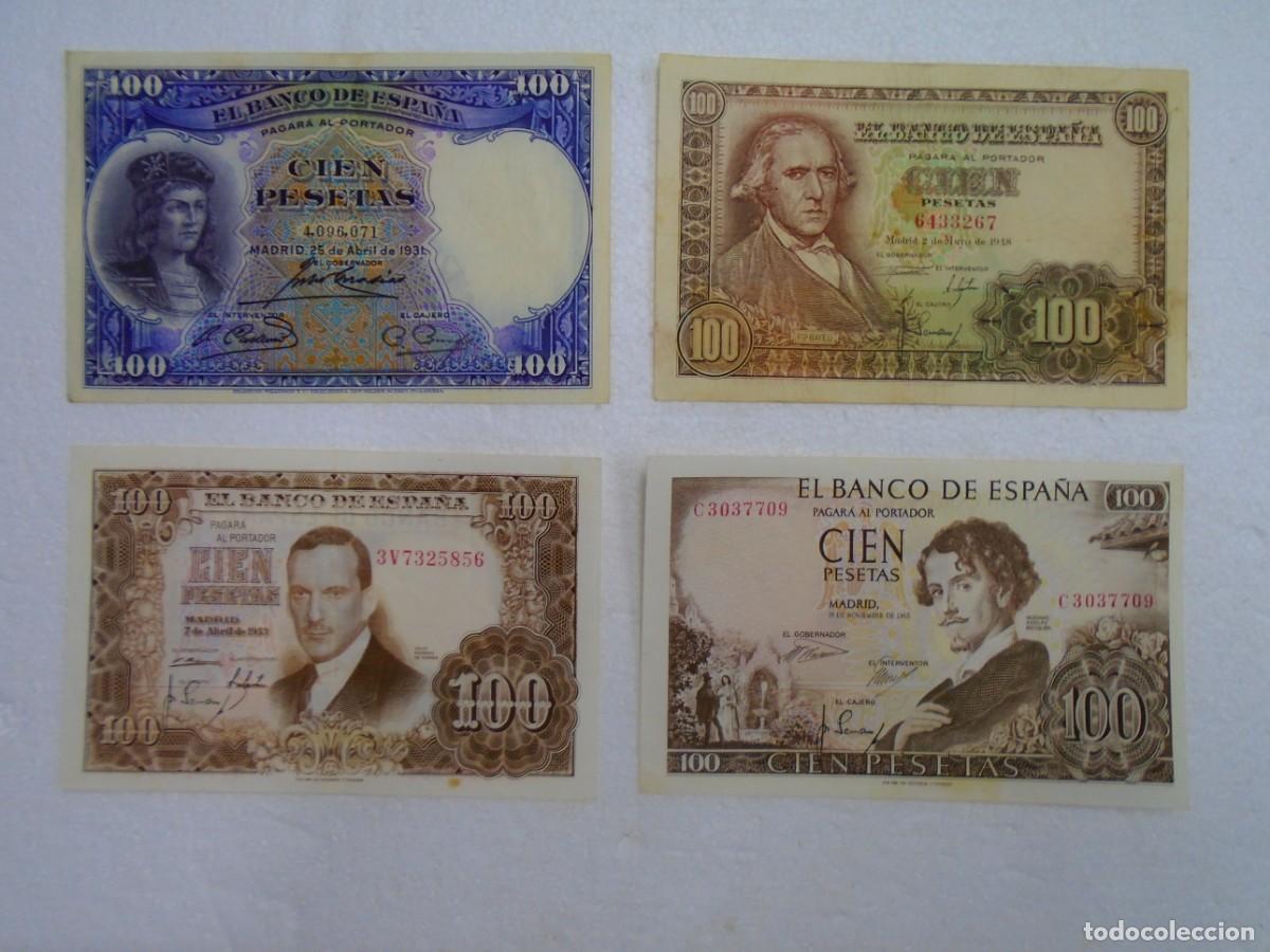 Billetes espa&ntilde;oles: EL BANCO DE ESPA&Ntilde;A .4 BILLETES DE 100 PESETAS 1931-1948-1953-1965.VER FOTOS.