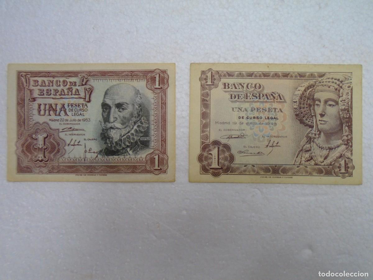 Billetes espa&ntilde;oles: EL BANCO DE ESPA&Ntilde;A .2 BILLETES DE 1 PESETAS 1948-1953.VER FOTOS.