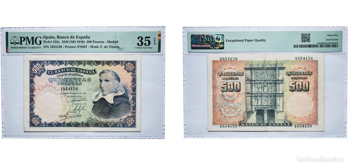 Billetes espa&ntilde;oles: Spain Kingdom 1946 (ND 1949) 500 Pesetas -Madrid Paper (3011800) PMG Choice Very Fine 35 EPQ P 132a