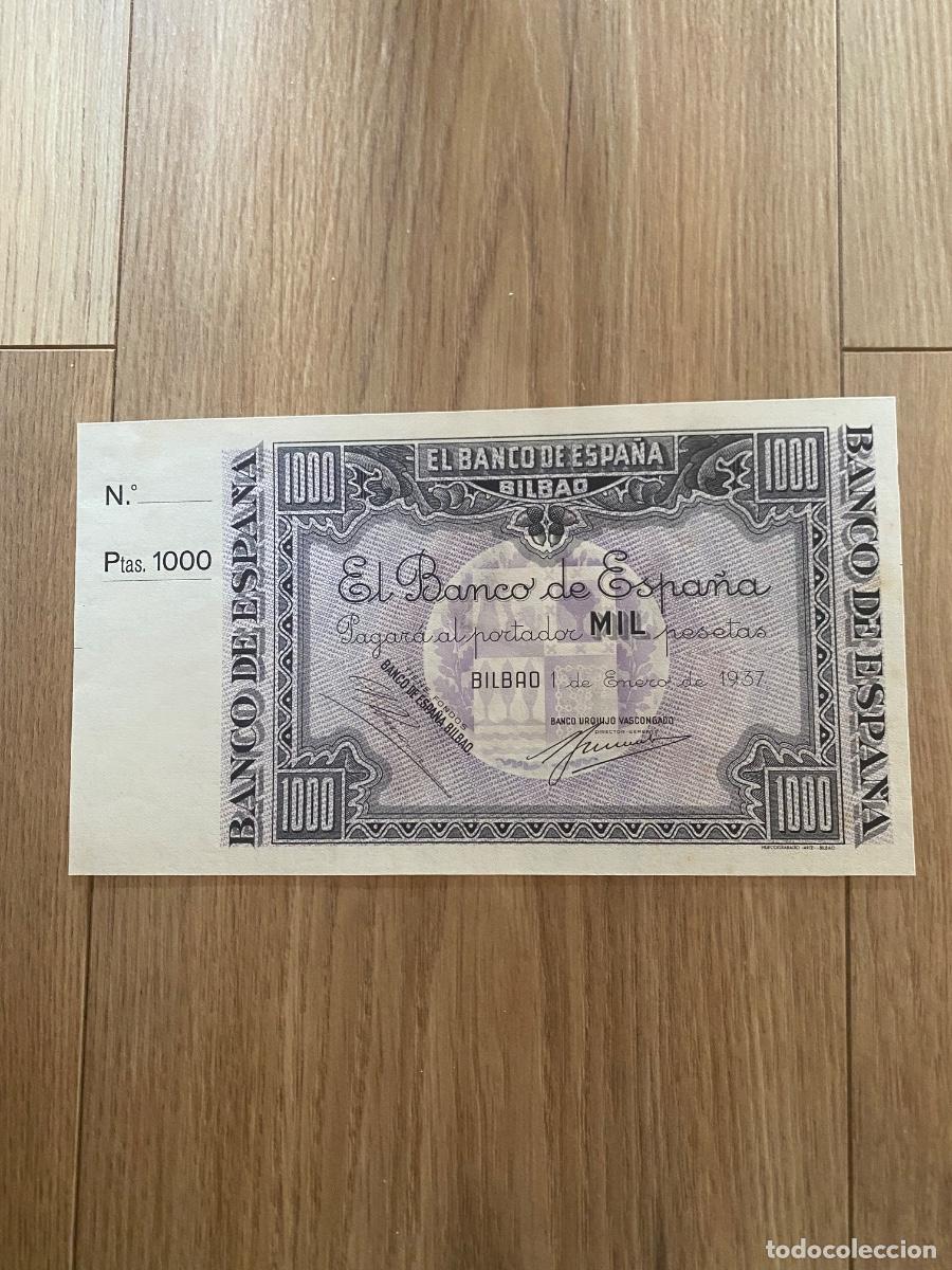Billetes espa&ntilde;oles: Billete 1000 pesetas Bilbao a&ntilde;o 1937