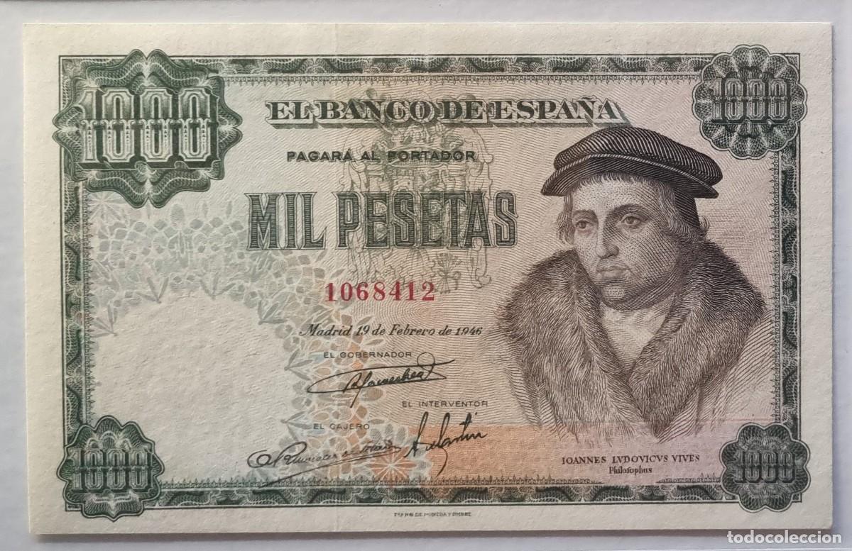 Billetes espa&ntilde;oles: ESTADO ESPA&Ntilde;OL VIVES EXCELENTE EJEMPL |SOLO ACEPTO PAYPAL| BILLETE 1000 PESETAS 1946 LEER DESCRIPCIO