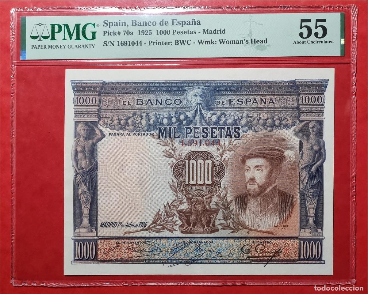 Billetes espa&ntilde;oles: NUMERACION ALFONSO XIII PRECIOSO PMG 55 |SOLO ACEPTO PAYPAL| BILLETE 1000 PESETAS 1925 LEER DESCRIPC