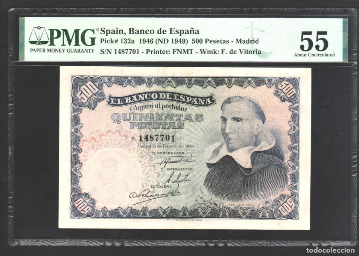 Billetes espa&ntilde;oles: PADRE VITORIA PRECIOSO PMG 55 |SOLO ACEPTO PAYPAL| BILLETE 500 PESETAS 1946 LEER DESCRIPCION