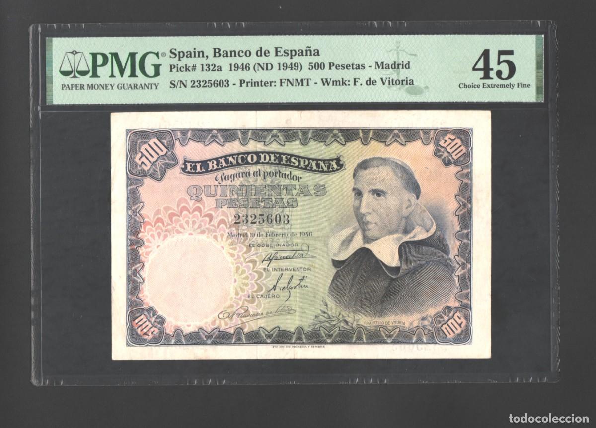 Billetes espa&ntilde;oles: PADRE VITORIA PRECIOSO PMG 45 |SOLO ACEPTO PAYPAL| BILLETE 500 PESETAS 1946 LEER DESCRIPCION