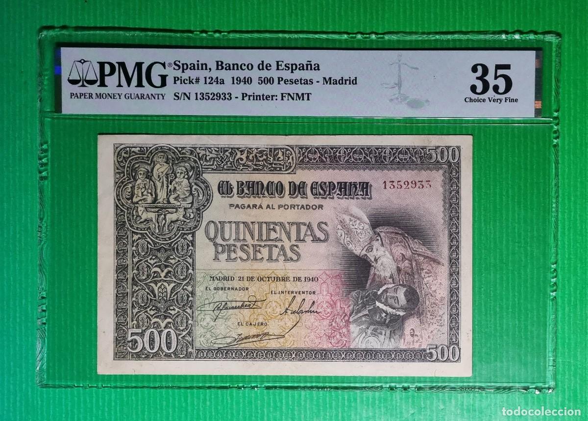 Billetes espa&ntilde;oles: CONDE DE ORGAZ PRECIOSO PMG 35 |SOLO ACEPTO PAYPAL| BILLETE 500 PESETAS 1940 LEER DESCRIPCION
