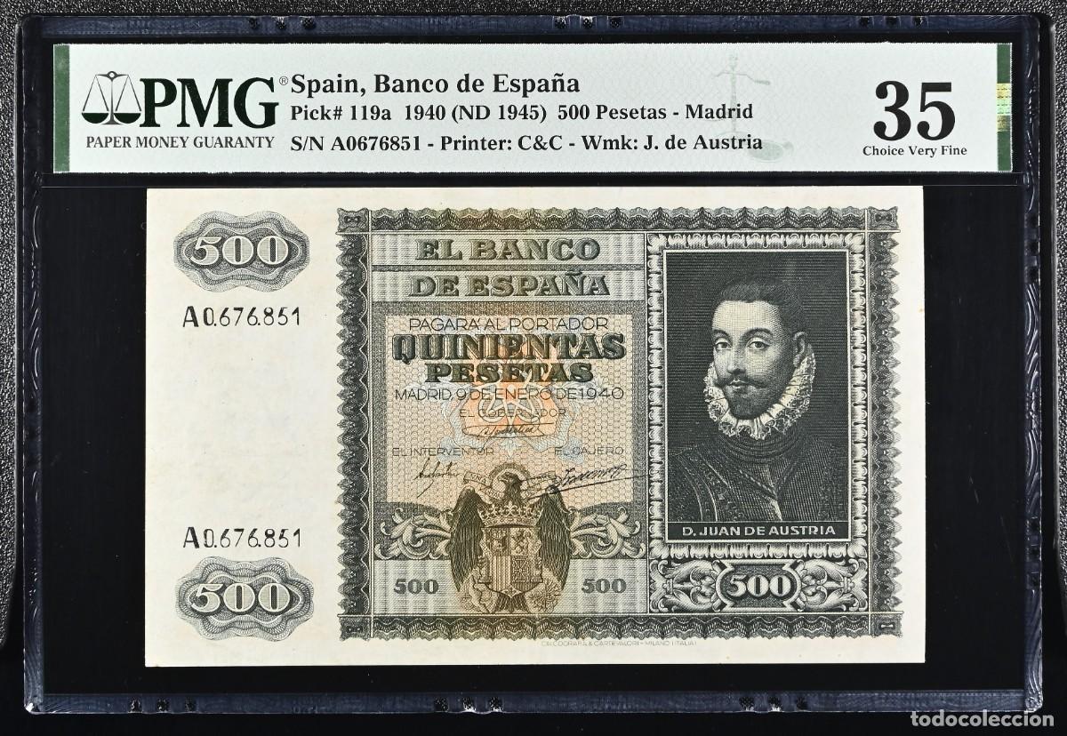 Billetes espa&ntilde;oles: JUAN DE AUSTRIA PRECIOSO PMG 35 |SOLO ACEPTO PAYPAL| BILLETE 500 PESETAS 1940 LEER DESCRIPCION