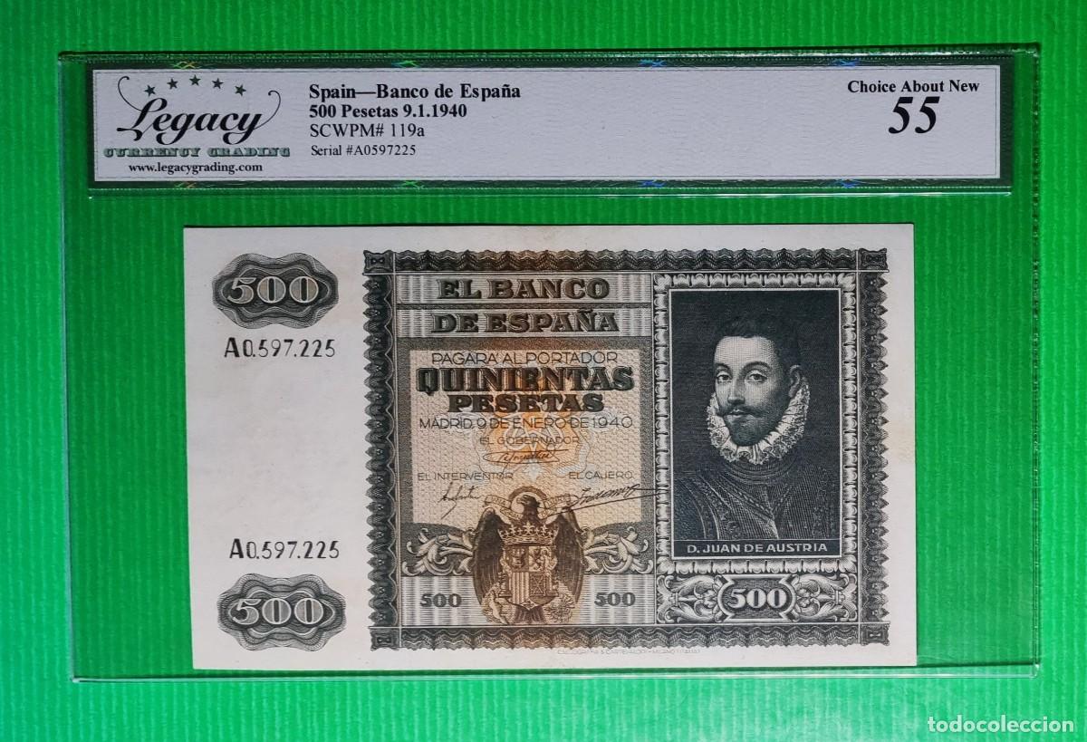 Billetes espa&ntilde;oles: JUAN DE AUSTRIA EXCELENTE LEGACY 55 |SOLO ACEPTO PAYPAL| BILLETE 500 PESETAS 1940 LEER DESCRIPCION