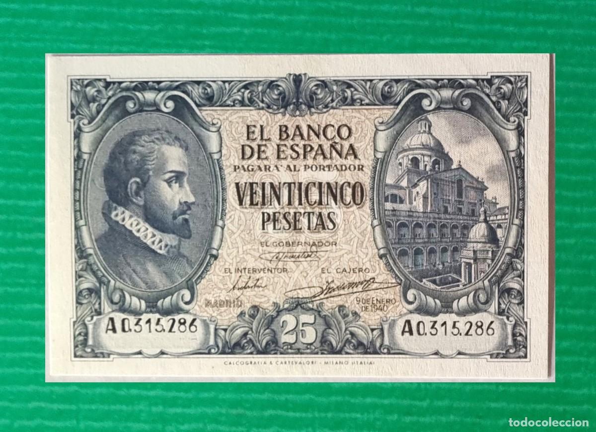 Billetes espa&ntilde;oles: SERIE A ESTADO ESPA&Ntilde;OL SIN CIRCULAR |SOLO ACEPTO PAYPAL| BILLETE 25 PESETAS 1940 LEER DESCRIPCION