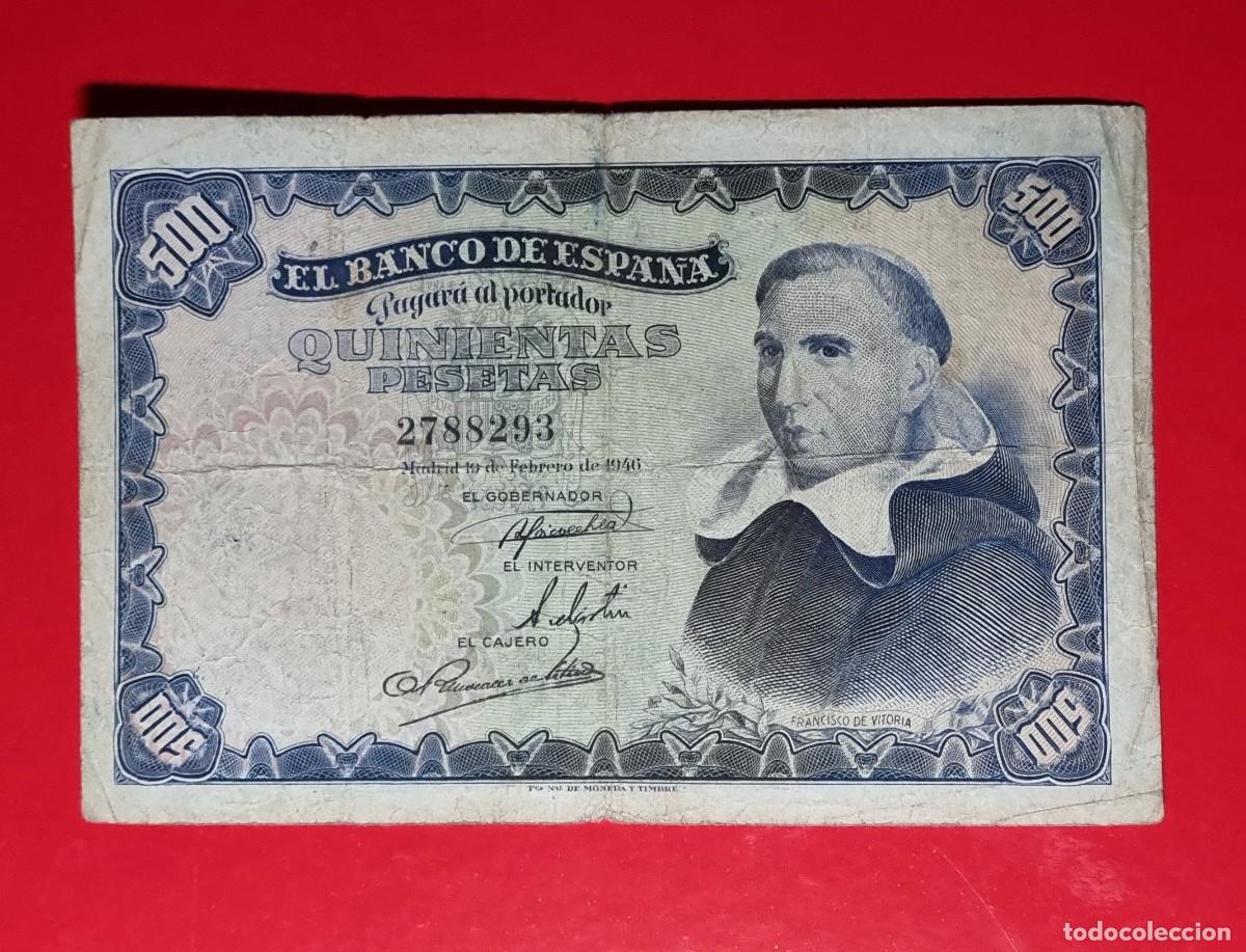Billetes espa&ntilde;oles: PADRE VITORIA BUEN EJEMPLAR |SOLO ACEPTO PAYPAL| BILLETE 500 PESETAS 1946 LEER DESCRIPCION