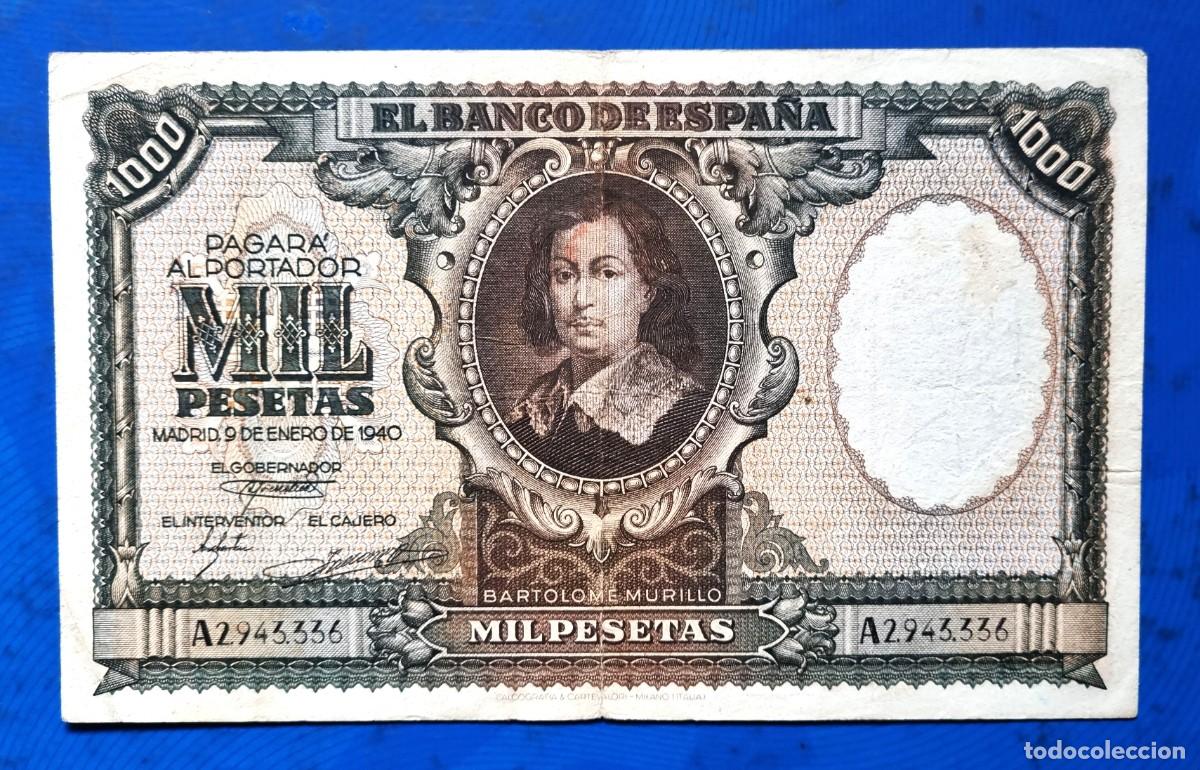 Billetes espa&ntilde;oles: MURILLO MUY BUEN EJEMPLAR |SOLO ACEPTO PAYPAL| BILLETE 1000 PESETAS 1940 LEER DESCRIPCION