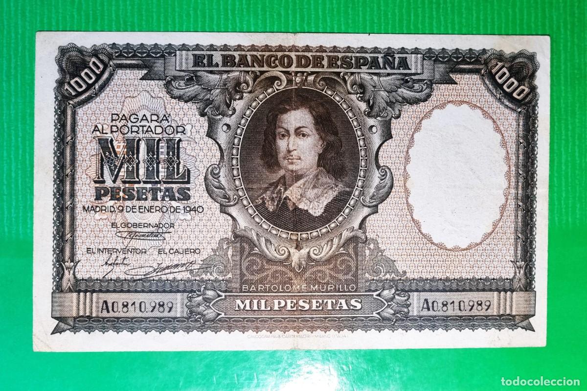 Billetes espa&ntilde;oles: ESPA&Ntilde;A MURILLO MUY BUEN EJEMPLAR |SOLO ACEPTO PAYPAL| BILLETE 1000 PESETAS 1940 LEER DESCRIPCION