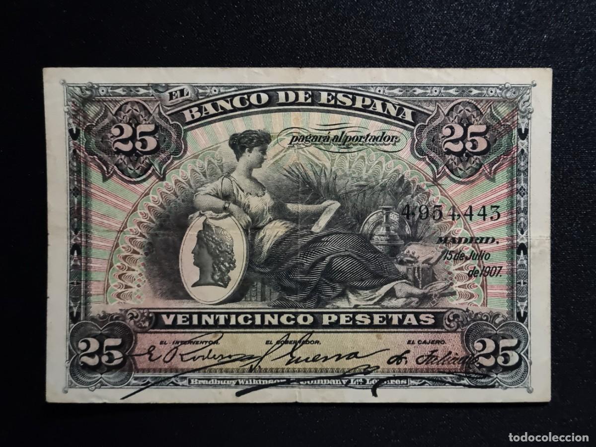 Billetes espa&ntilde;oles: CL&Aacute;SICO ALEGOR&Iacute;AS MUY BUEN EJEMPLAR |SOLO ACEPTO PAYPAL| BILLETE 25 PESETAS 1907 LEER DESCRIPCION