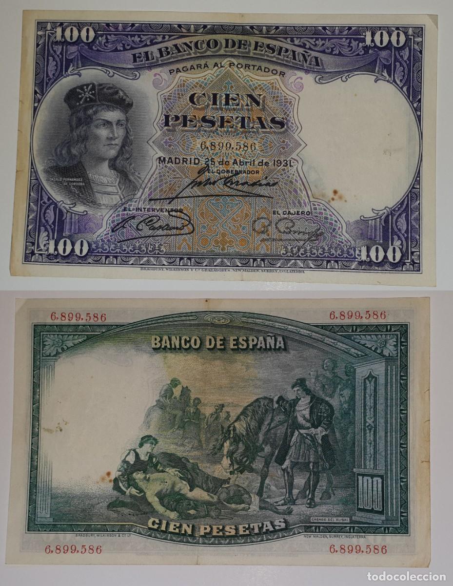 Billetes espa&ntilde;oles: Espa&ntilde;a &ndash; 100 Pesetas 1931 &ndash; Gonzalo Fern&aacute;ndez de C&oacute;rdoba &ldquo;El Gran Capit&aacute;n&rdquo; &ndash; Banco de Espa&ntilde;a