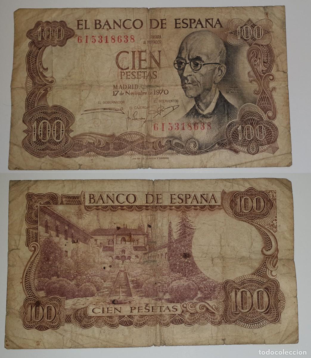 Billetes espa&ntilde;oles: Espa&ntilde;a &ndash; 100 Pesetas 1970 &ndash; Manuel de Falla &ndash; Banco de Espa&ntilde;a