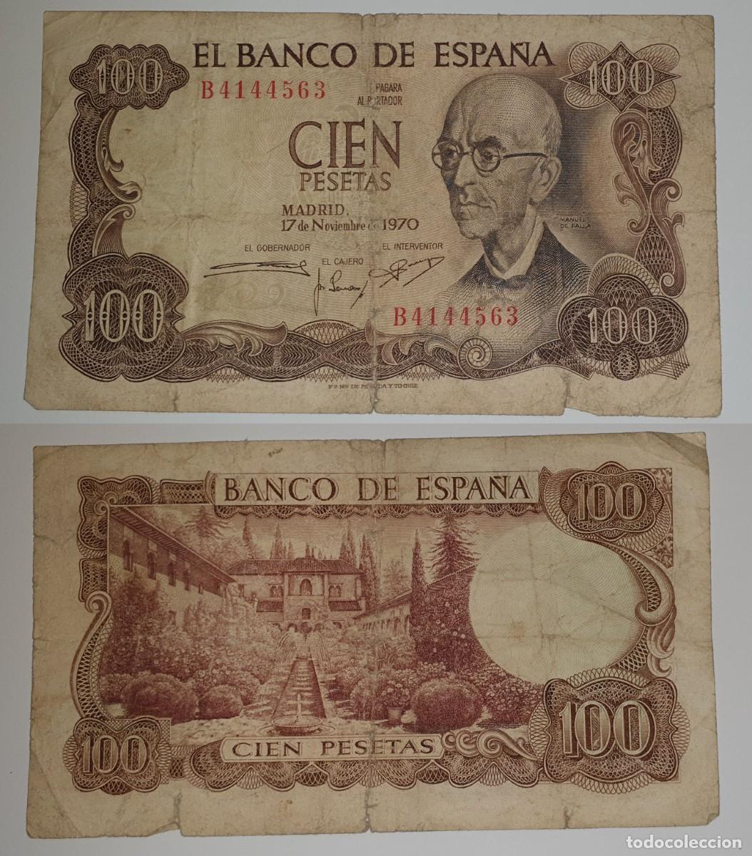 Billetes espa&ntilde;oles: Espa&ntilde;a &ndash; 100 Pesetas 1970 &ndash; Manuel de Falla &ndash; Banco de Espa&ntilde;a