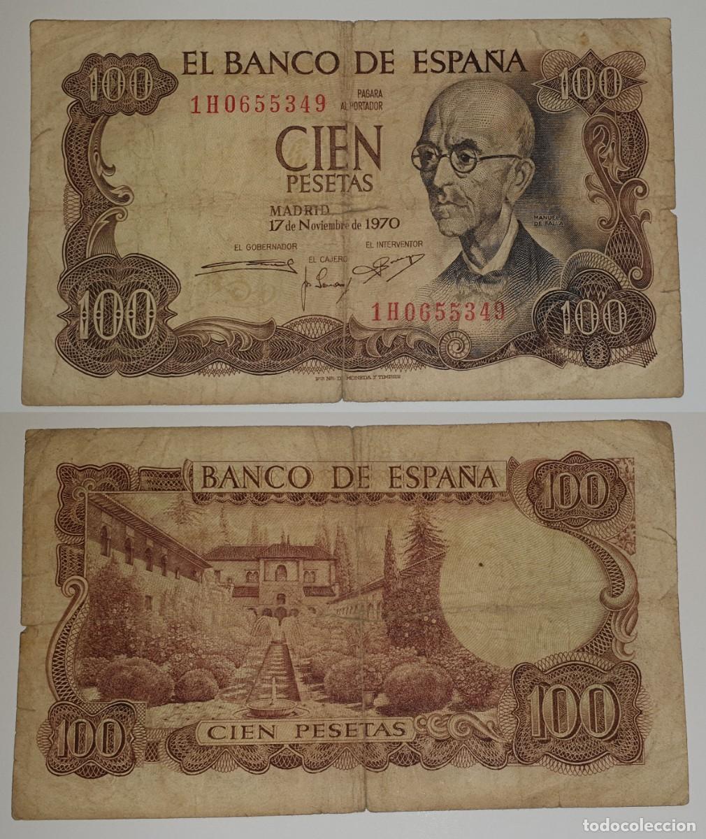Billetes espa&ntilde;oles: Espa&ntilde;a &ndash; 100 Pesetas 1970 &ndash; Manuel de Falla &ndash; Banco de Espa&ntilde;a