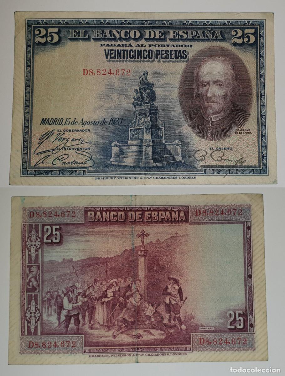 Billetes espa&ntilde;oles: BILLETE ESPA&Ntilde;A 25 PESETAS 1928 &ndash; CALDER&Oacute;N DE LA BARCA &ndash; BANCO DE ESPA&Ntilde;A