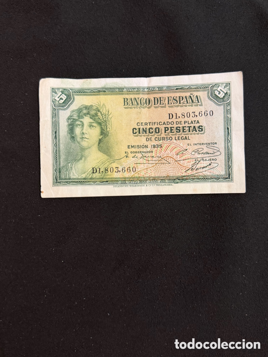 Billets espagnols: Billete 5 PESETAS de 1935 - Serie D