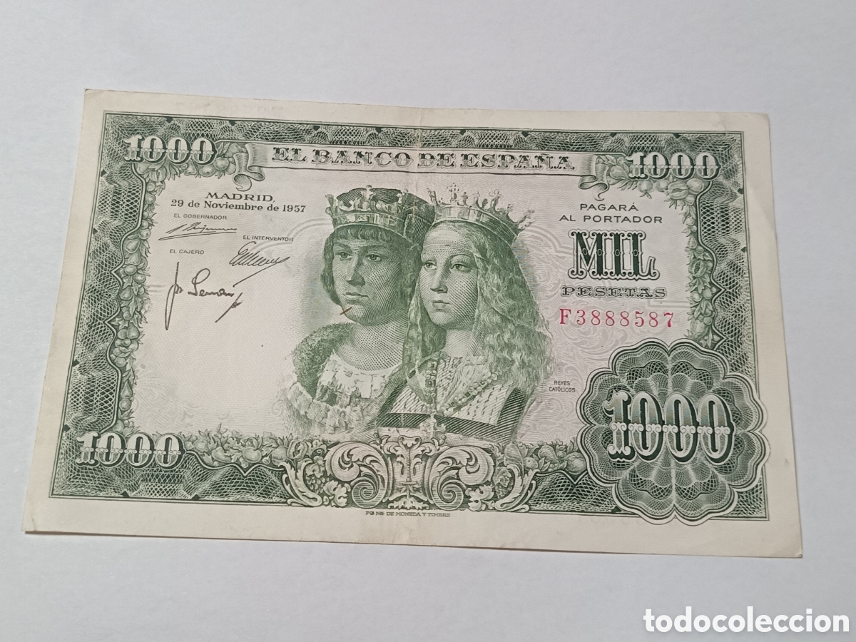 Spanische Banknoten: 1000 PESETAS DE 1957, REYES CATOLICOS