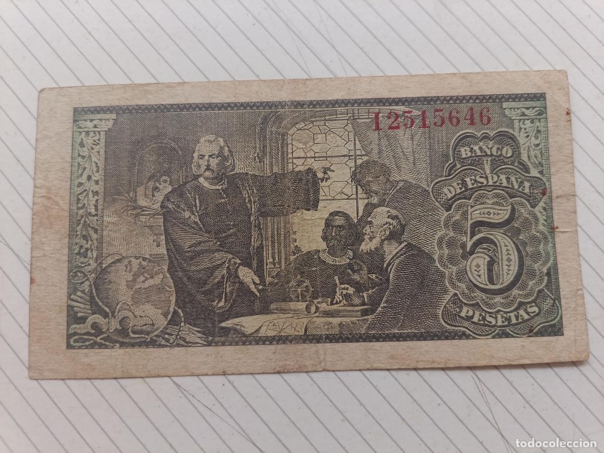Billetes espa&ntilde;oles: ESPA&Ntilde;A 5 PESETAS DE 1943 - Foto 2