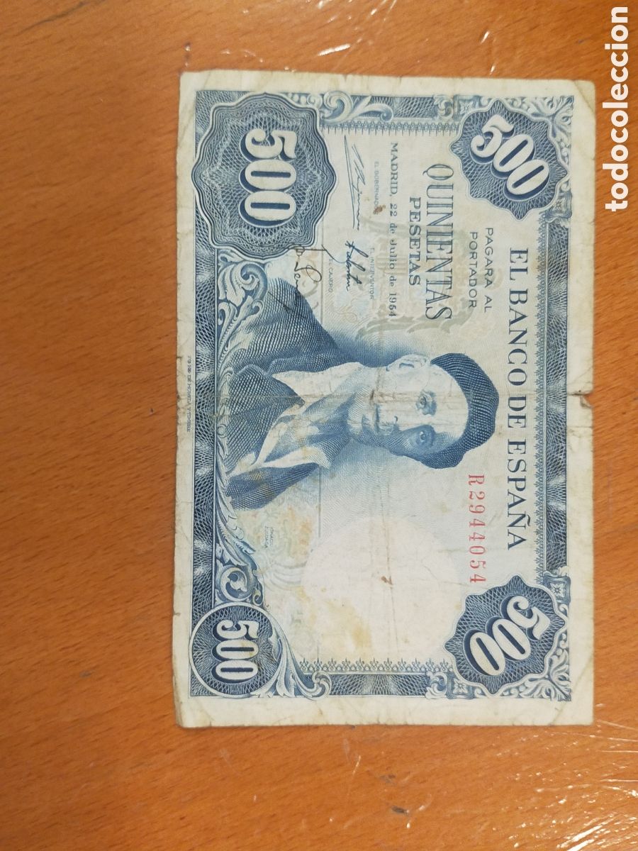 Billetes espa&ntilde;oles: Billete 500 pesetas Ignacio de Zuloaga - Foto 2