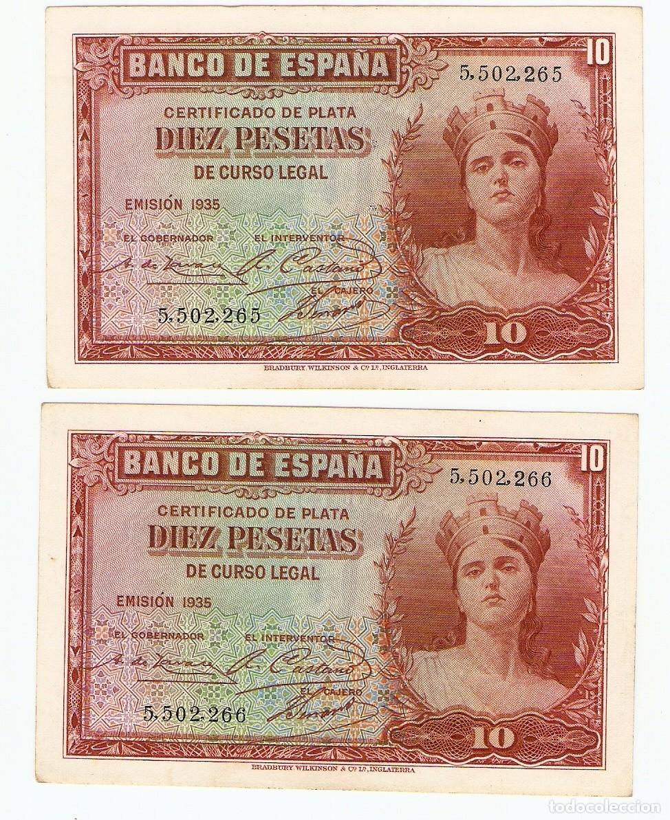 Billetes espa&ntilde;oles: DOS BILLETES CORRELATIVOS CERTIFICADO DE PLATA EMISION 1935