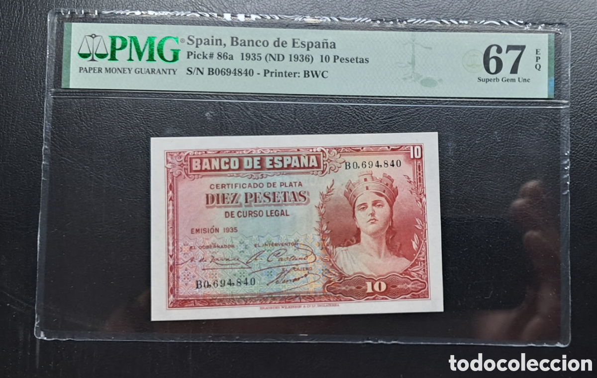 Billetes espa&ntilde;oles: Billete 10 pesetas 1935