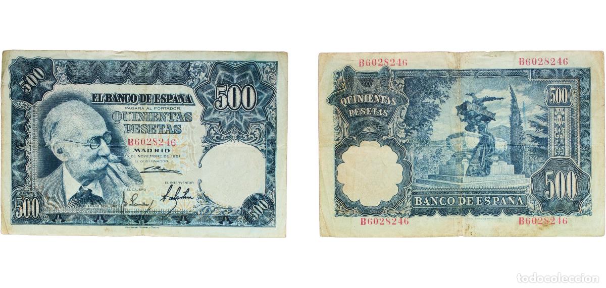 Billetes espa&ntilde;oles: Spain Nationalist Government 1951 500 Pesetas Paper (32934000) VF P 142a