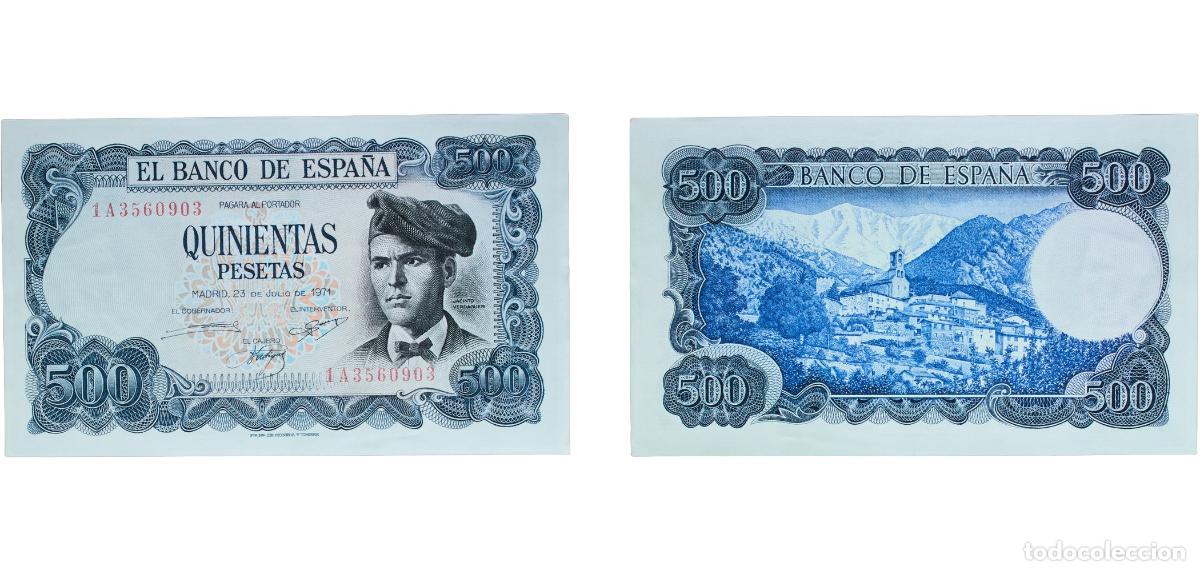 Billetes espa&ntilde;oles: Spain Nationalist Government 1971 500 Pesetas Paper AU P 153a.3