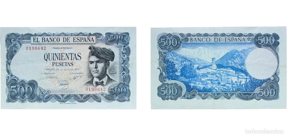 Billetes espa&ntilde;oles: Spain Nationalist Government 1971 500 Pesetas Paper AU P 153a.1