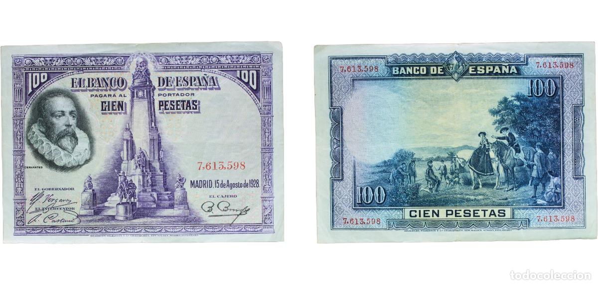 Billetes espa&ntilde;oles: Spain Kingdom 1928 100 Pesetas Paper (20000000) AU P 76a