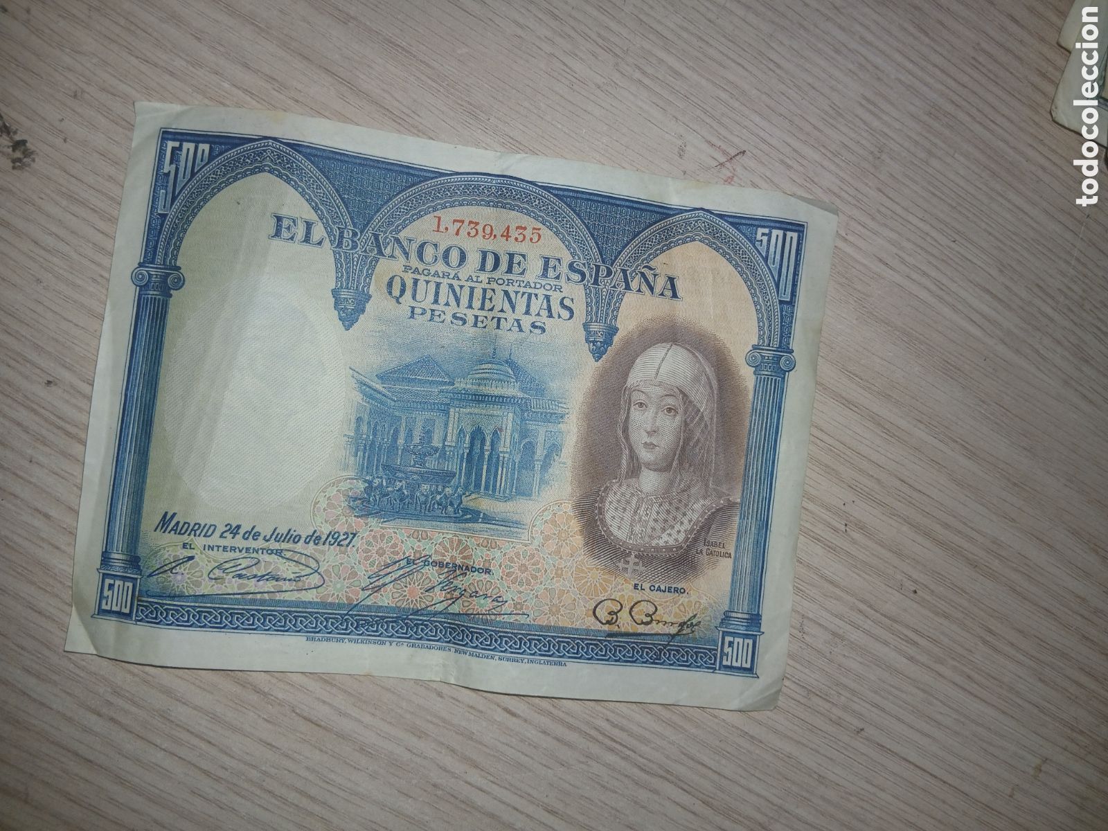 Billetes espa&ntilde;oles: 500 PESETAS 1927,,VER FOTOS