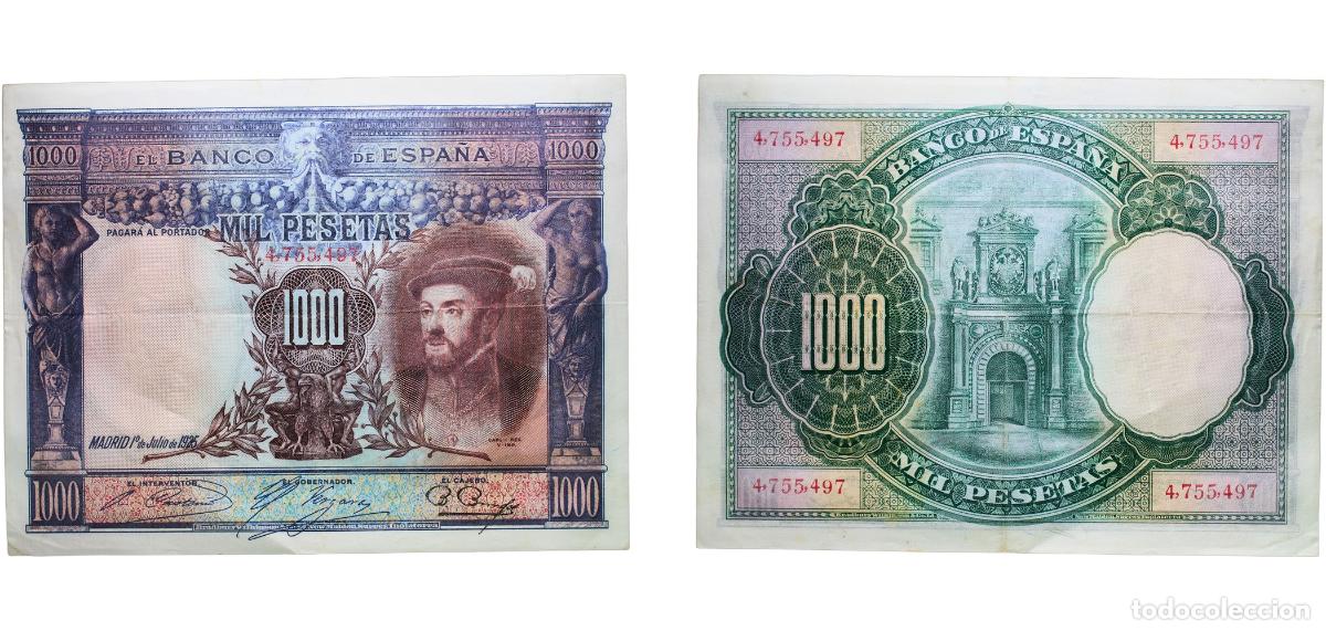 Billetes espa&ntilde;oles: Spain Kingdom 1925 1000 Pesetas Paper XF P 70c