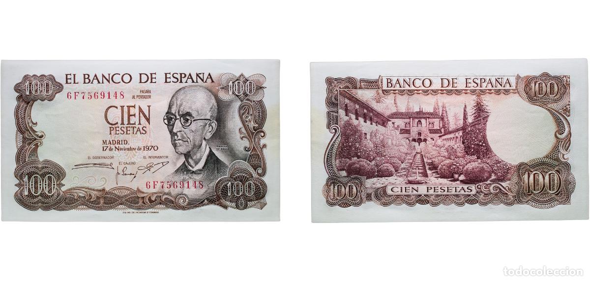 Billetes espa&ntilde;oles: Spain Nationalist Government 1970 100 Pesetas Paper UNC P 152a.3