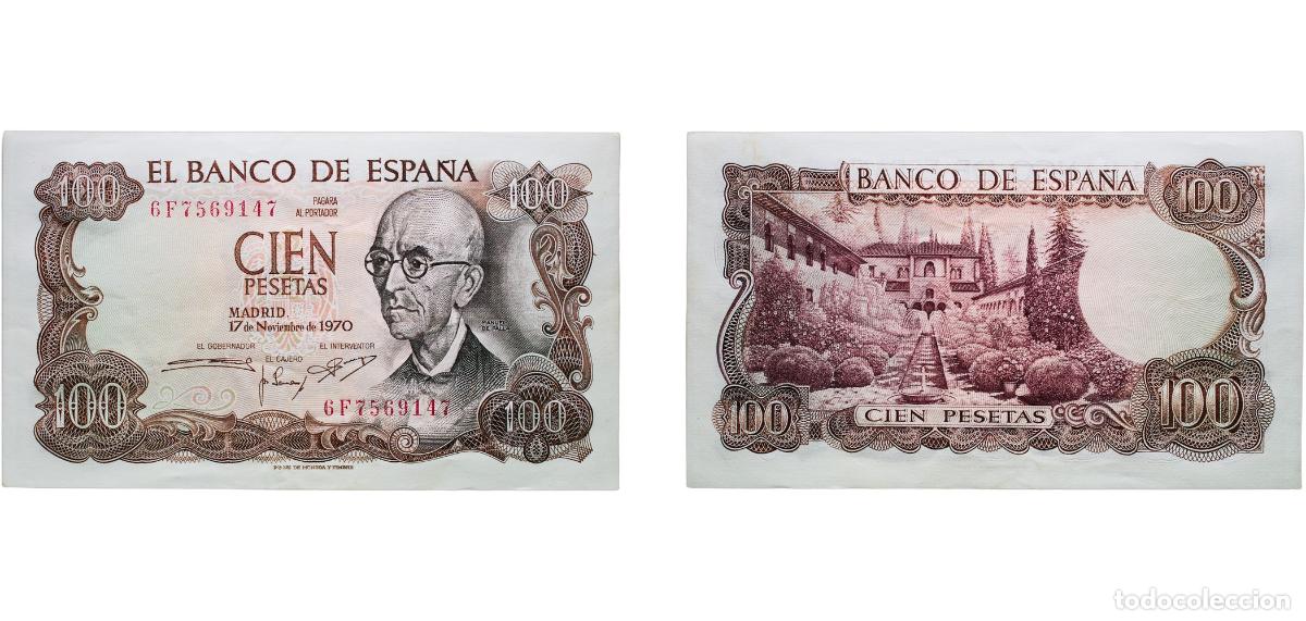 Billetes espa&ntilde;oles: Spain Nationalist Government 1970 100 Pesetas Paper UNC P 152a.3