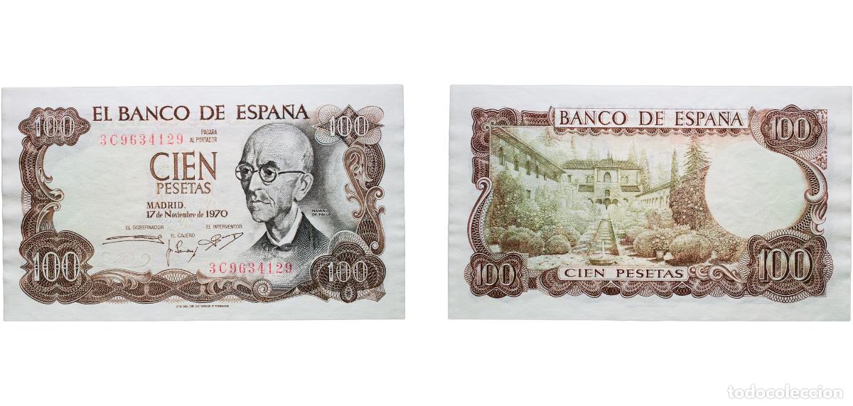 Billetes espa&ntilde;oles: Spain Nationalist Government 1970 100 Pesetas Paper UNC P 152a.3