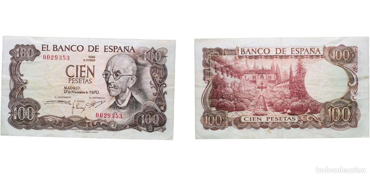 Billetes espa&ntilde;oles: Spain Nationalist Government 1970 100 Pesetas Paper VF P 152a.1