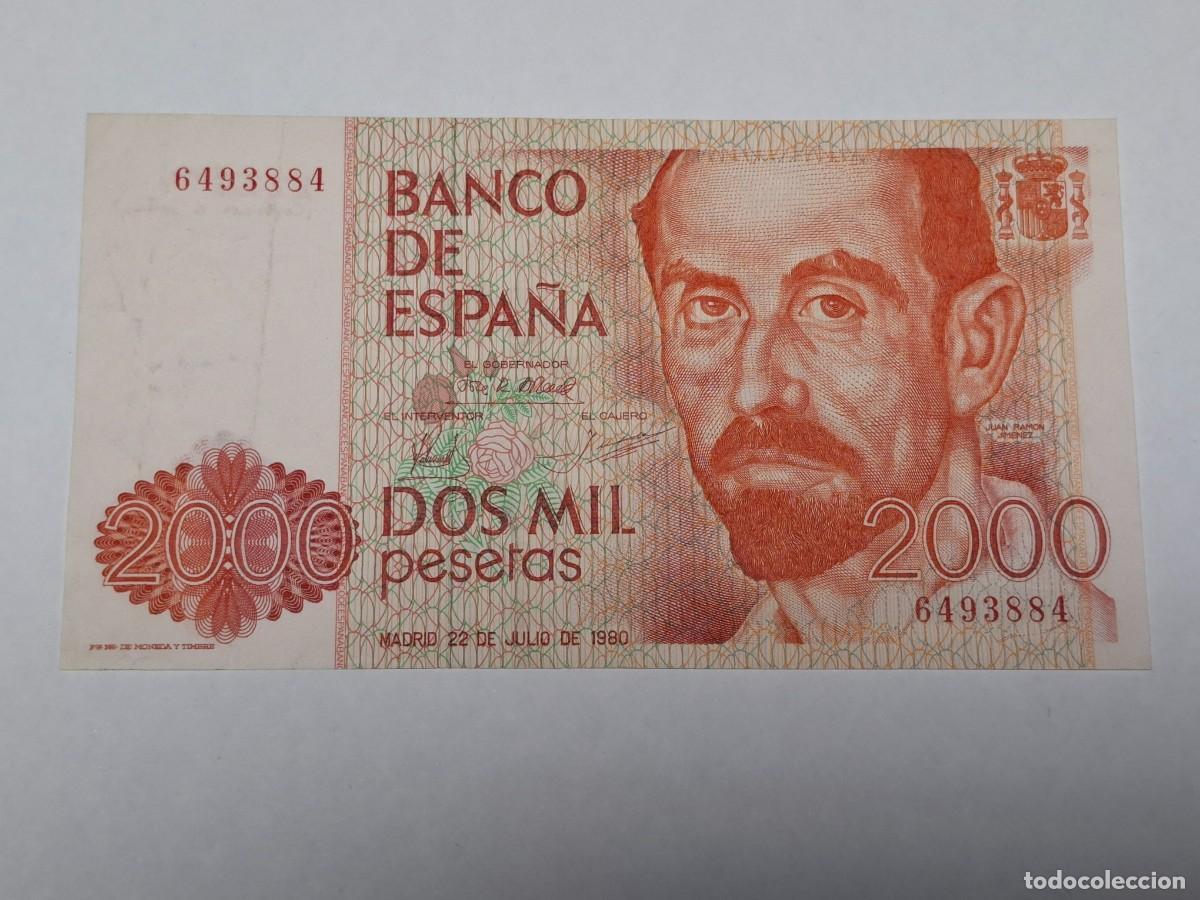 Billetes espa&ntilde;oles: Billete de DOS MIL PESETAS del 22 de Julio de 1980 BANCO DE ESPA&Ntilde;A, sin serie, en PLANCHA