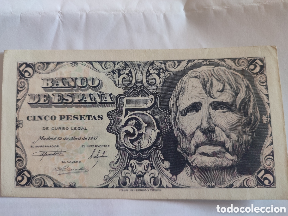 Billetes espa&ntilde;oles: Billete de 1947 de 5 pesetas