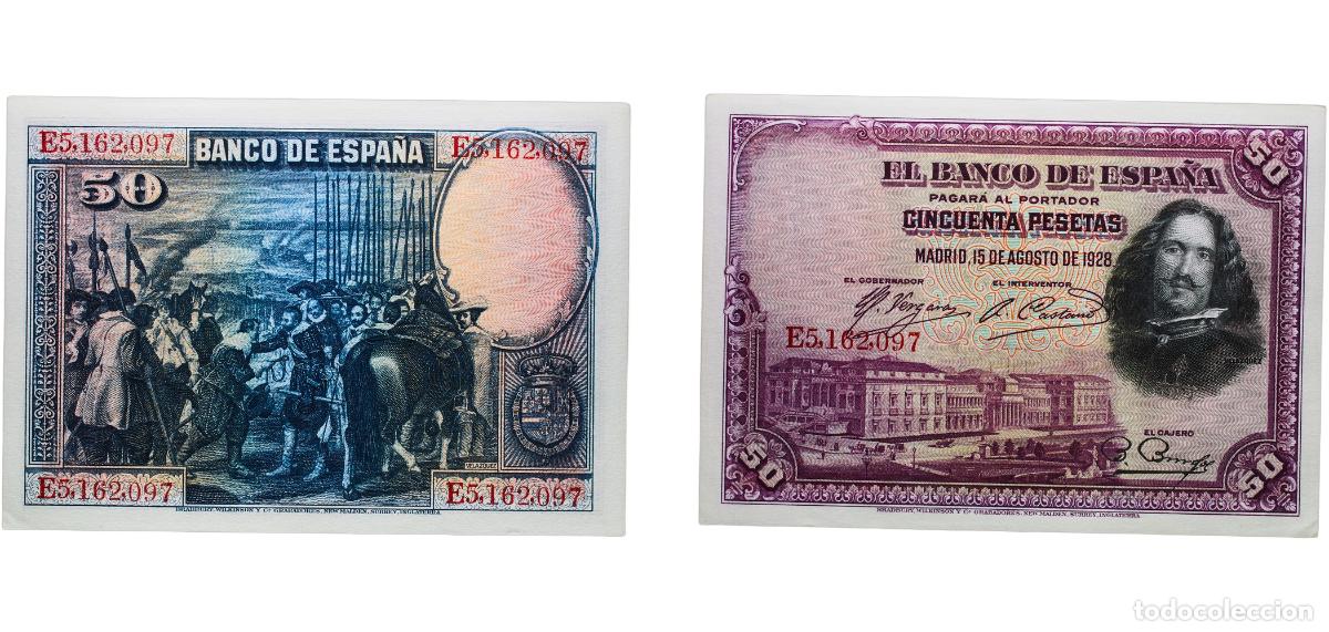 Billetes espa&ntilde;oles: Spain Kingdom 1928 50 Pesetas Paper (60000000) UNC P 75b