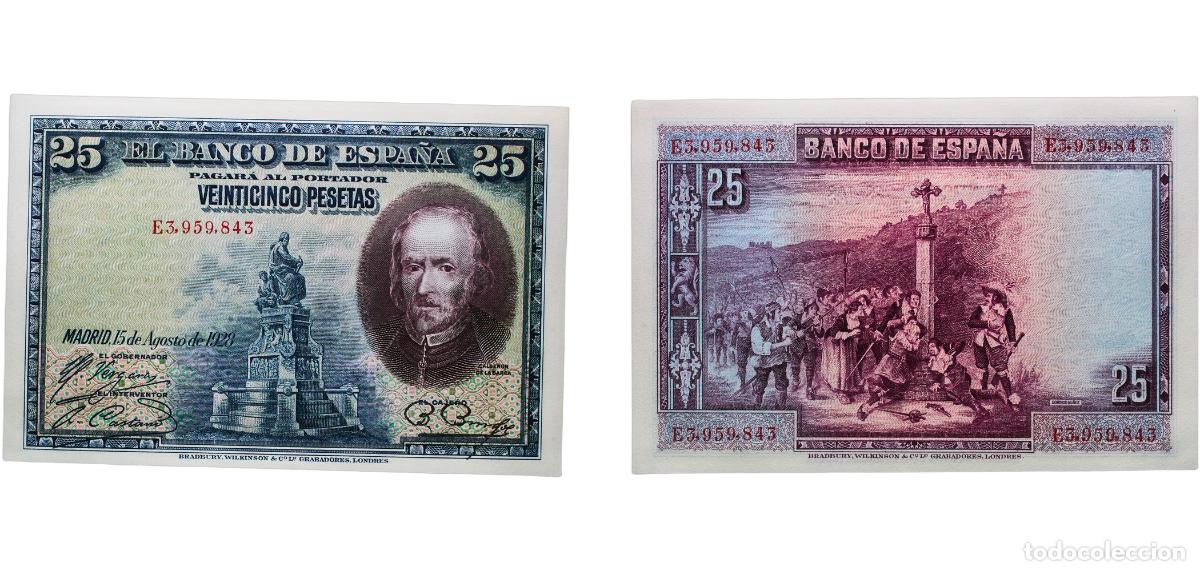 Billetes espa&ntilde;oles: Spain Kingdom 1928 25 Pesetas Paper UNC P 74c