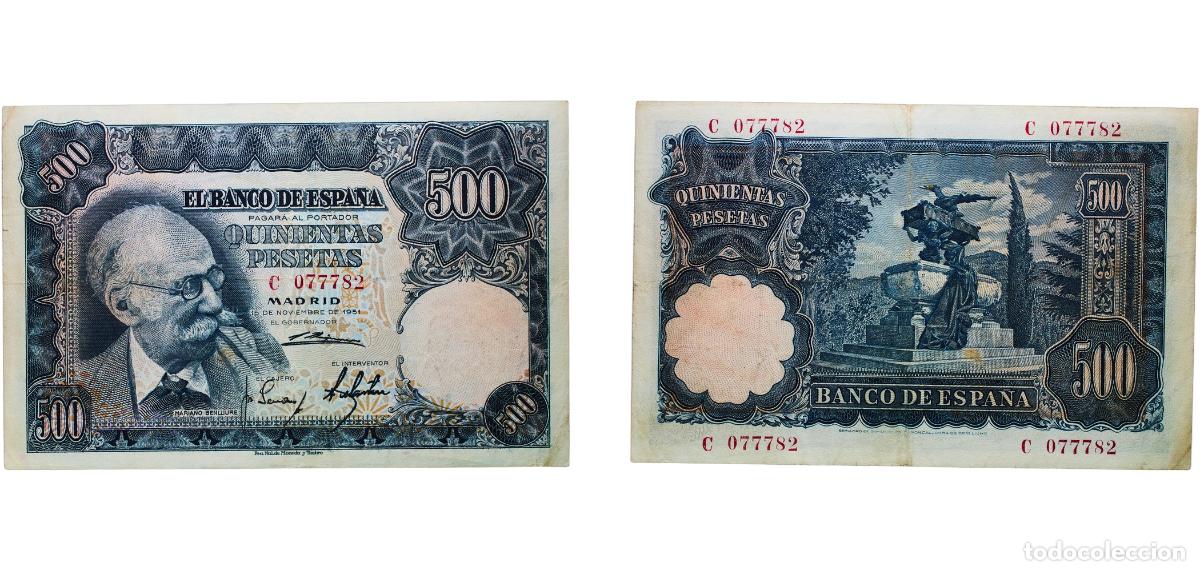 Billetes espa&ntilde;oles: Spain Nationalist Government 1951 500 Pesetas Paper (32934000) XF P 142a